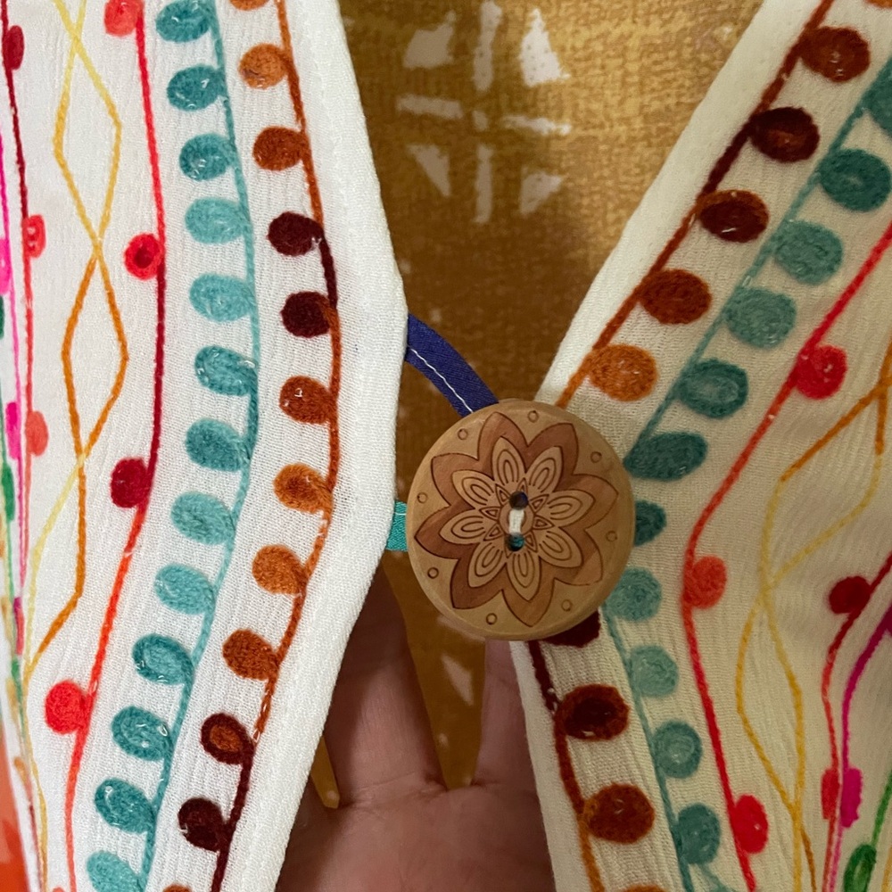 John Mark Colorful Patterned Kimono Cardigan. Boho. size Large. Like new! - Picture 6 of 13